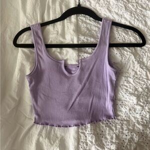 Lavender Ribbed Crop Top